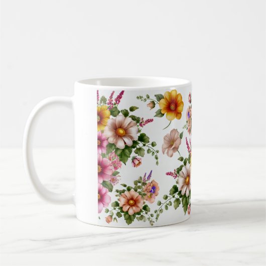 eine schöne Blume Design-Tasse Kaffeetasse (Links)