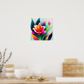 Eine schöne Blume mit farbenfrohen Blätter Poster (Küche)