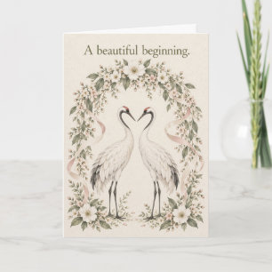 Eine schöne botanische Hochzeit zum Beginn Karte