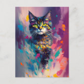 Eine schöne bunte Katze Postkarte (Vorderseite)