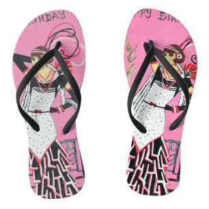 Eine schöne Dame 2 Flip Flops Badesandalen