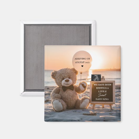 Eine schöne Digital-Schwangerschaftsankündigung am Magnet (Vorderseite/Rückseite)