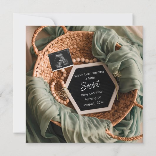 eine schöne elegante Schwangerschaftsankündigung Einladung (Vorderseite)