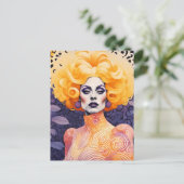 Eine schöne farbenfrohe Drag Queen Postkarte (Stehend Vorderseite)
