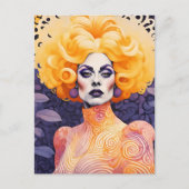 Eine schöne farbenfrohe Drag Queen Postkarte (Vorderseite)