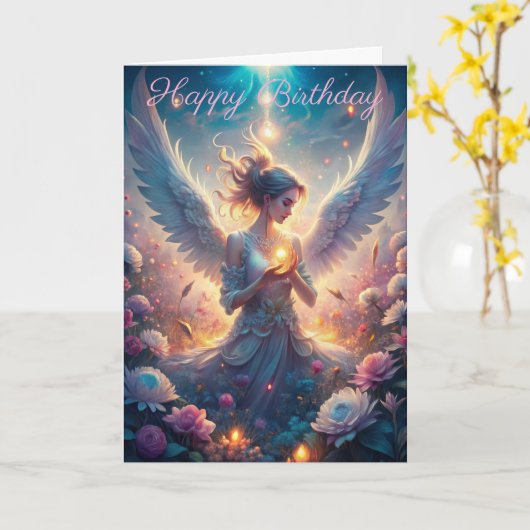 Eine schöne Fee Karte (Gelbe Blume)