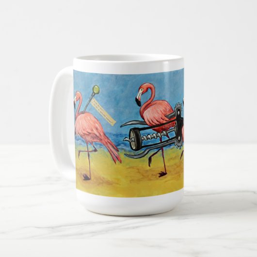 Eine schöne Flamingo-Tasse Kaffeetasse (Vorderseite Links)
