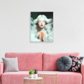 Eine schöne Frau, die in den Wolken meditiert Leinwanddruck (Insitu (Wohnzimmer))