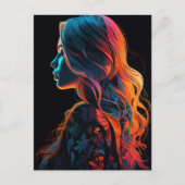 Eine schöne Frau im Shirt Postkarte (Vorderseite)