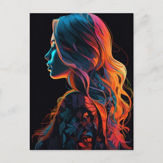 Eine schöne Frau im Shirt Postkarte (Vorderseite)