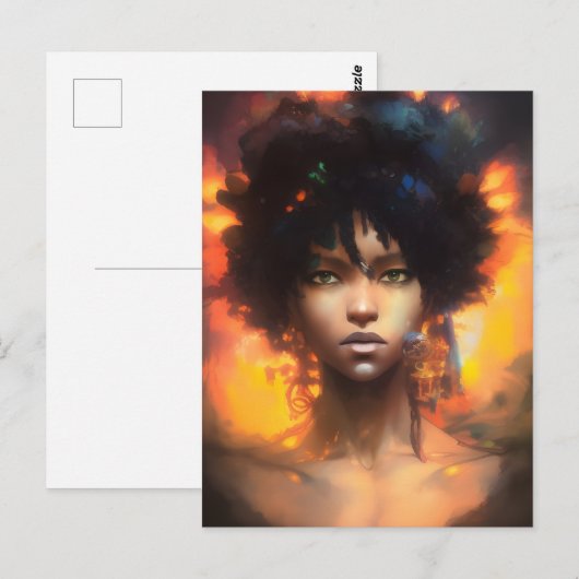 Eine schöne Frau Postkarte (Vorne/Hinten)