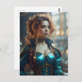 Eine schöne Frau Postkarte (Vorne/Hinten)