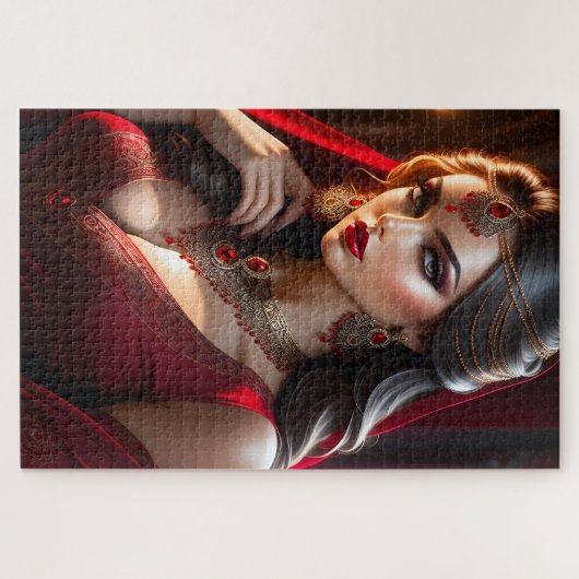 Eine schöne Frau trägt etwas Puzzle (Horizontal)