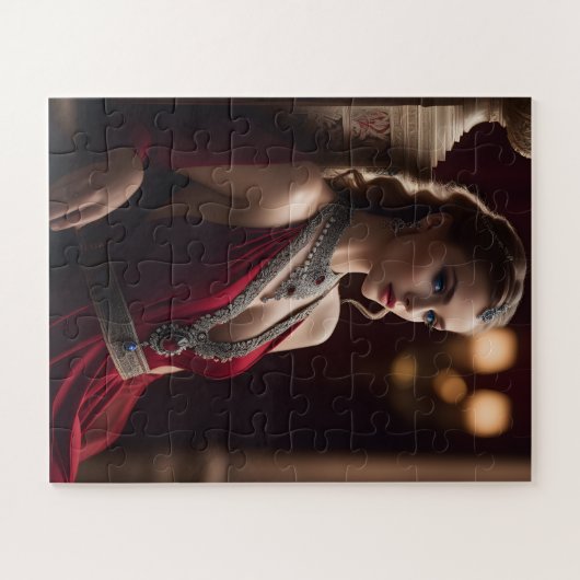 Eine schöne Frau trägt etwas Puzzle (Horizontal)