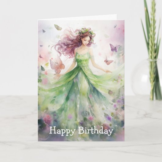 Eine schöne Frühlingsfee zum Geburtstag Karte (Vorderseite)