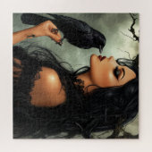 Eine schöne gotische Frau mit Raven Puzzle (Horizontal)