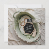 Eine schöne grüne Korbschwangerschaft Einladung (Vorderseite)