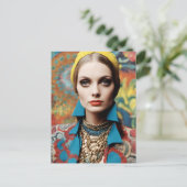 Eine schöne Hippie-Frau Postkarte (Stehend Vorderseite)