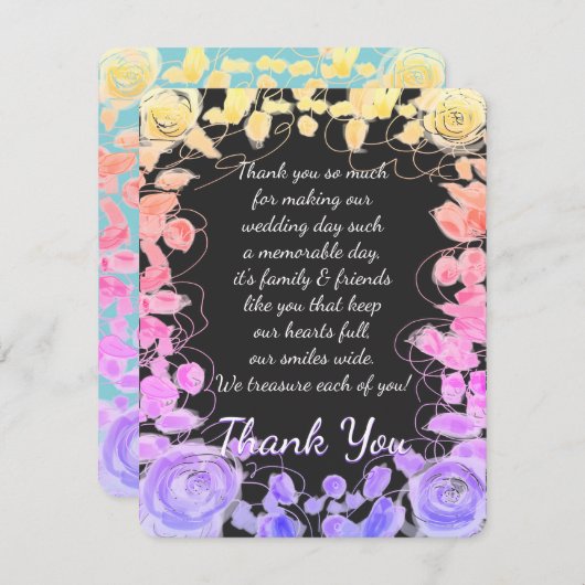 Eine schöne Hochzeit danke Ihnen in den Sommerfarb RSVP Karte (Vorne/Hinten)