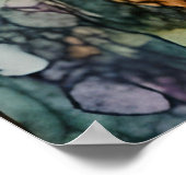 Eine schöne Ingwer Katze auf einem Lavendelfeld Poster (Ecke)