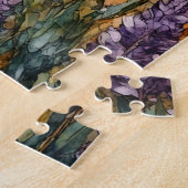 Eine schöne Ingwer Katze auf einem Lavendelfeld Puzzle (Seite)