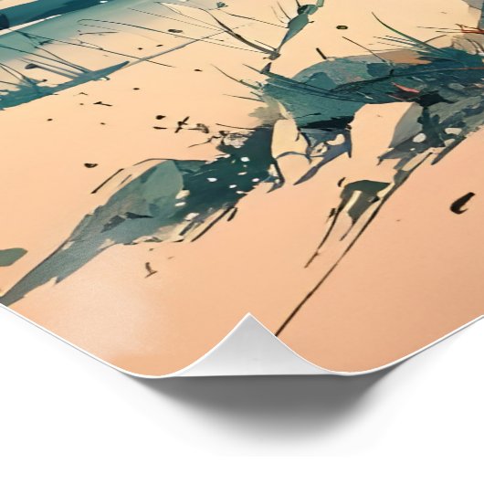 Eine schöne japanische Wasserfarbe Poster (Ecke)