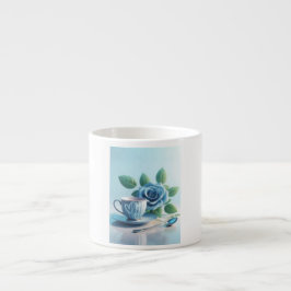 Eine schöne Kombination aus einem blauen Teacup un Espressotasse