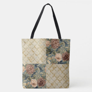 Eine schöne Kombination aus floralem und Motivmust Tasche