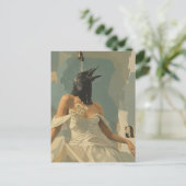 Eine schöne Krähe in der Dusch-Collage Postkarte (Stehend Vorderseite)