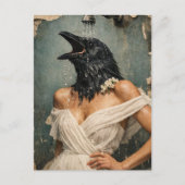 Eine schöne Krähe in der Dusche Postkarte (Vorderseite)