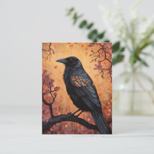 Eine schöne Krähe Postkarte (Stehend Vorderseite)