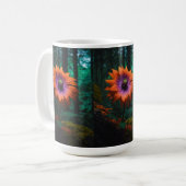 Eine schöne lila Blume in einem dunklen Wald in de Kaffeetasse (Vorderseite Links)