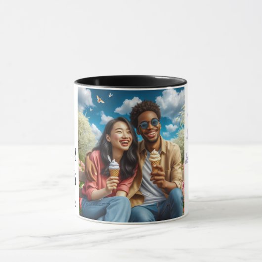 eine schöne Mischung aus zwei Herzen Tasse (Zentrum)