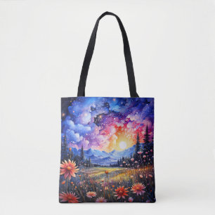 Eine schöne Nacht Himmel Illustration Tasche
