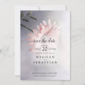 Eine schöne rosa Daisy Save The Date (Vorderseite)