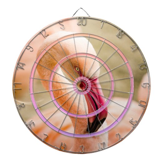 Eine schöne rosa Flamingo-Regelung Dartscheibe (vorne)