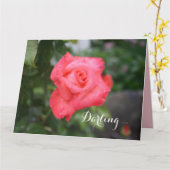 Eine schöne rosa Rose, große Grußkarte Karte (Gelbe Blume)