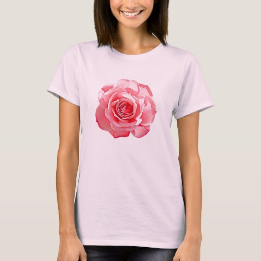Eine schöne rosa Rose. T-Shirt (Vorderseite)