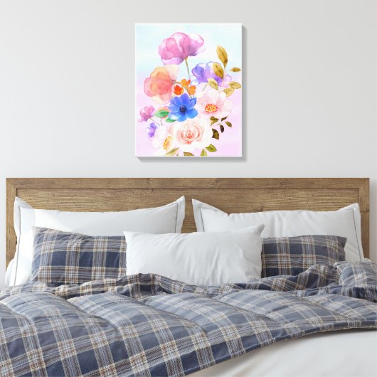 Eine schöne Rose Blume Aquarellfarben Leinwand Mal (Insitu (Schlafzimmer))