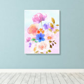 Eine schöne Rose Blume Aquarellfarben Leinwand Mal (Insitu (Holzboden))