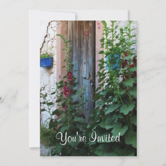 Eine schöne, rustikale, alte blaue Tür in CRETE, G Einladung (Vorderseite)