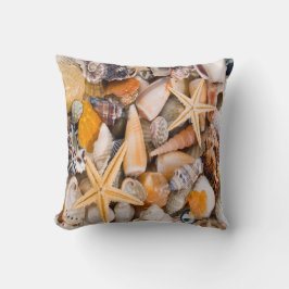 Eine schöne Sammlung Seashells auf einem Kissen