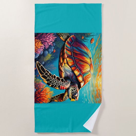 Eine schöne Schildkröte Strandtuch (Vorderseite)