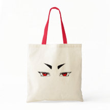 Eine schöne Tasche mit scharlachroten Augen