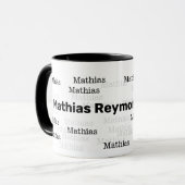 eine schöne Tasse mit eigenem Namen entwerfen (Vorderseite Links)