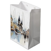 Eine schöne Touch der tschechischen Hauptstadt Mittlere Geschenktüte (Rückseite Schrägansicht)