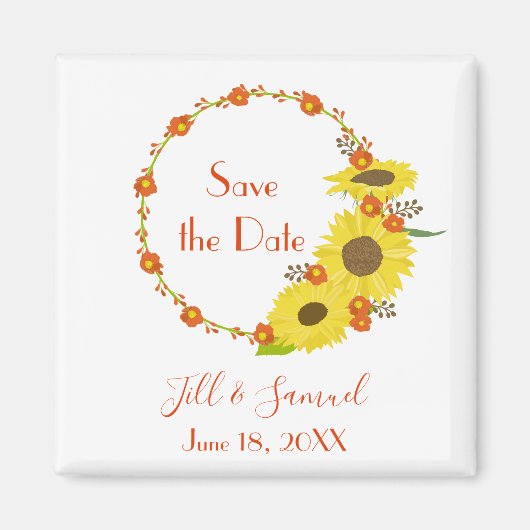 Eine schöne und schöne Sonnenblume Save the Date Magnet (Vorne)
