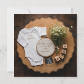 Eine schöne Vintage rustikale Schwangerschaftsankü Einladung (Vorderseite)