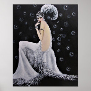 Eine schöne Vintage-Showgirl/Poster Poster