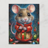 Eine schöne Weihnachtsmaus Postkarte (Vorderseite)